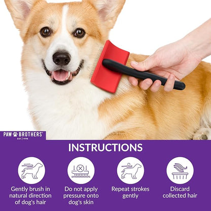 Paw Brothers Medium Slicker Brush for Doodles, Goldendoodles, Poodles - Grooming Brush for Long and Short Haired Dogs
