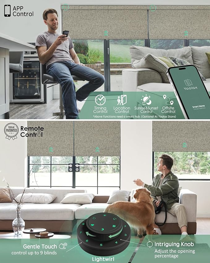 Yoolax Motorized Blinds with Remote, Smart Blinds