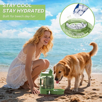 Portable Dog Travel Water Bottle - 77oz Large Travel Water Bowl for Dogs Camping Hiking Beach Traveling Essentials,Big Pet Bottles Bowl Water Dispenser for On The Go Park Car Walking Accessories
