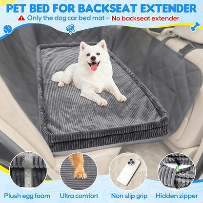 Loiion Dog Car Bed, Non-Slip Backseat Extender Pet Mat 50"x24.6"x2" | Removable, Washable Dog Bed With Waterproof Liner Protects Car Seats, Anti-Slip Travel Bed For Dogs
