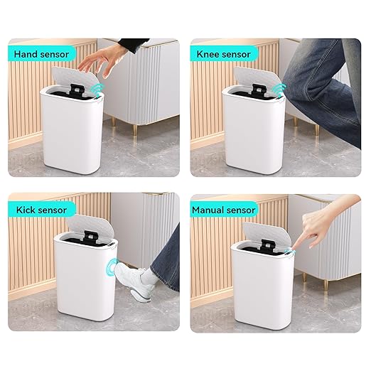5 Gallon Motion Sensor Bathroom Trash Can Automatic Garbage Cans