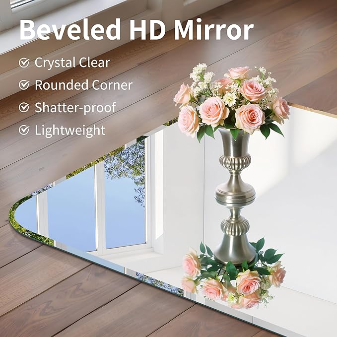 CILIBER Frameless Mirror, 24x24 Beveled Bathroom Mirrors