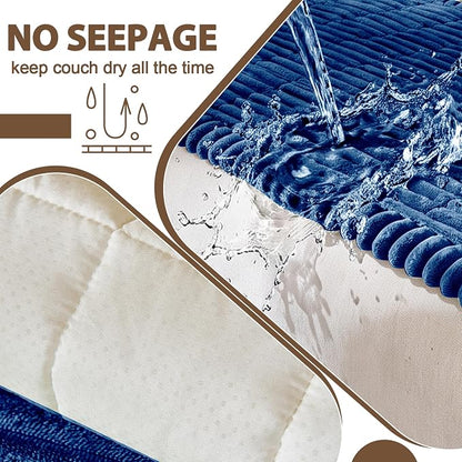 FUANGUI Waterproof Couch Cover Sofa Cover for Dogs and Pets Sofa Protector | Non-Slip Washable Fuzzy Soft Cat Bed Sofa Slipcover for 2-3 Cushion Couch Sofa Pet Friendly, Navy Blue, 27.6" x 70.9", 1 pcs