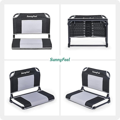 SUNNYFEEL Oversized Stadium Seat for Bleachers with Back Support Extra Wide, Bleacher Stadium Seats Chairs with Backs Portable Bleachers Seat with Hook for Sports Events Baseball Soccer Benches