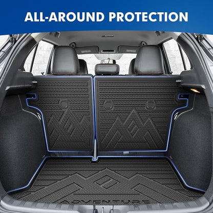 Mixsuper Cargo Liner for Nissan Kicks S 2018-2024, Cargo Mat Backrest Mat for Kicks S, All Weather Trunk Mat Backrest Mat TPE Back Seat Cover Protector for Nissan Accessories