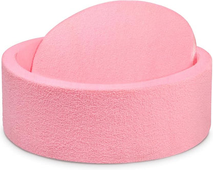 Imitation Teddy Foam Ball Pits 35.4"x 11.8" Soft Round Playpen for Toddlers and Pets with Soft Memory Sponge for Babies Indoor and Outdoor Game Pink (Balls not Included)