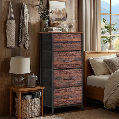 4 Fabric Drawer Dresser for Bedroom, Chest of Drawers