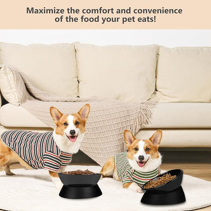 Bulldog Bowl Anti-Slip Dog Cat Dish Detachable Ceramic Dog Bowl Pet Sterile Tilted Pet Feeder Slope Base