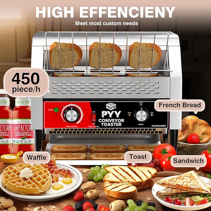 PYY Commercial Conveyor Toaster 450 Slices/Hour