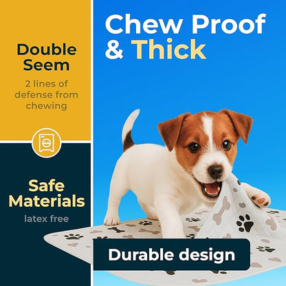 Washable Pee Pads for Dogs - Waterproof Reusable Puppy Pads with Anti-Slip Backing, Pet Training Pad for Puppy Playpen, Crate, Whelping Box, Potty Training (Pack of 6-34x36)