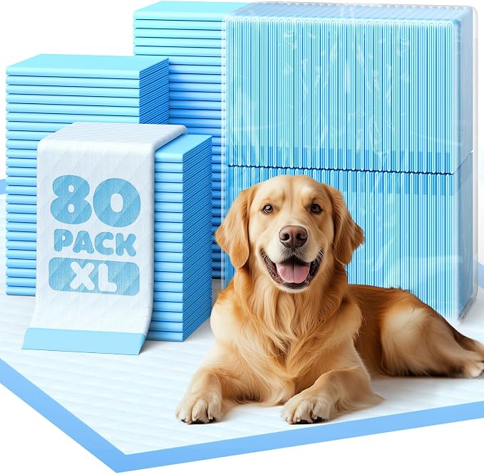 Powools Charcoal Puppy Pads - 100 Packs, 34"×28" Ultra-Large Puppy Pads, Odor-Control Carbon Pee Pads for Dogs, 6-Layer Ultra-Absorbent & Quick-Dry Black Training Pads