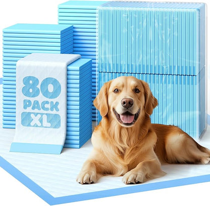 Powools Charcoal Puppy Pads - 100 Packs, 34"×28" Ultra-Large Puppy Pads, Odor-Control Carbon Pee Pads for Dogs, 6-Layer Ultra-Absorbent & Quick-Dry Black Training Pads