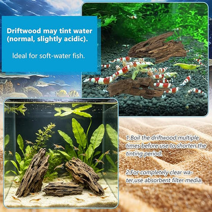5 PCS Natural Honeycomb Wood 6-8", Porous Aquarium Driftwood, Cholla Wood Shrimp Shelter Breeding Cave, Shrimp Dragon Wood for Fish Tank, Aquascaping, Reptile, Terrarium Decor