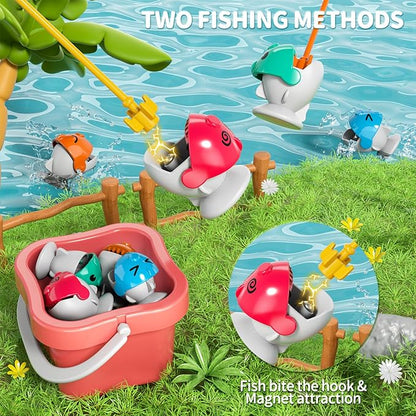 WATUDOU Magnetic Fishing Game for Kids Toddlers 3-5, 70 pcs Fishing Toys for Kids Toddlers 3-5, Table Toys Board Game Birthday Gifts for 3 4 5 6 7 8 Years Old Kid Toddler