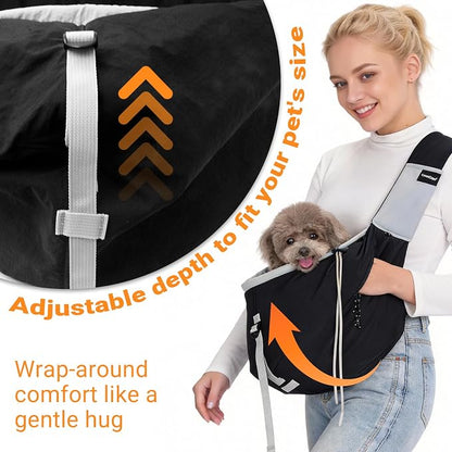 Dog Carrier Sling for Small to Medium Dogs & Cats – Hands-Free Pet Pouch Carrier, Breathable Sling for Walking, Hiking, Travel, Vet Visits