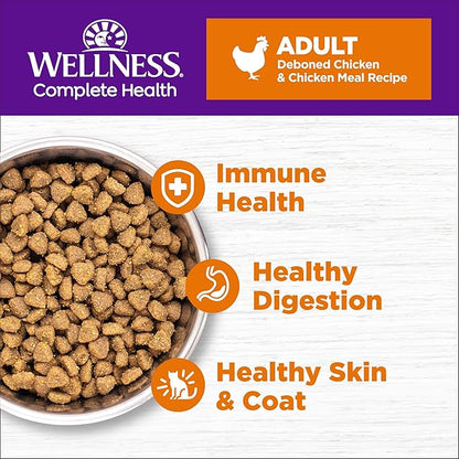 Wellness Complete Health Adult Dry Cat Food for Indoor and Outdoor Cats, Grain Free, Natural, Chicken & Chicken Meal (11.5 Pound Bag)