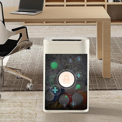ELPHECO Stainless Steel Office Trash Can Motion Sensor Garbage Can Touchless