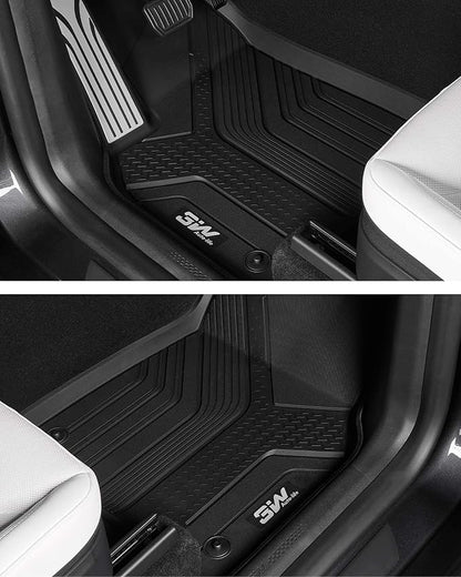 3W 2025 2026 Tesla Model Y Juniper Only for 5 Seat Floor Mats with Rear Cargo Mat & Backrest Mat TPE Anti-Slip All Weather Accessories, Vigormold™