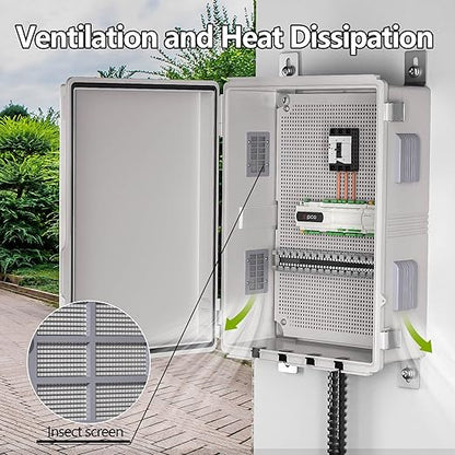 Electrical Junction Box, Ventilated Design, Cable Grommets, Indoor/Outdoor Use
