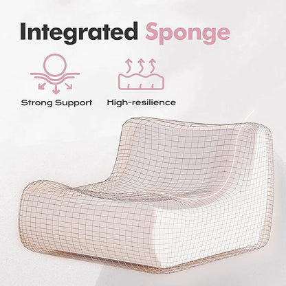 Bean Bag Loveseat Chair Big Sofa Beanbag Chair for Adults Fireside Chair Bean Bag Lounger with Memory Foam Filled for Home,Apartment or Gaming Venue（Pink Plush）