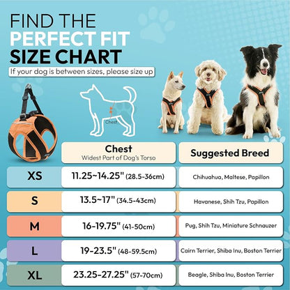 Gooby Escape Free Easy Fit X Step-in Dog Harness, Atlanta Peach, X-Small | Patented escape-free, tightens on back-out; Choke-free X-frame + V-neck; Quick-release buckle; Reflective trim