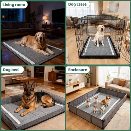 Gimars XXL 28"x44" 6-Layer Ultra Absorbent Pee Pads for Dogs, Leak-Proof Odor-Control Puppy Training Pads, Quick Dry Black Pet Pads 30 Counts Charcoal