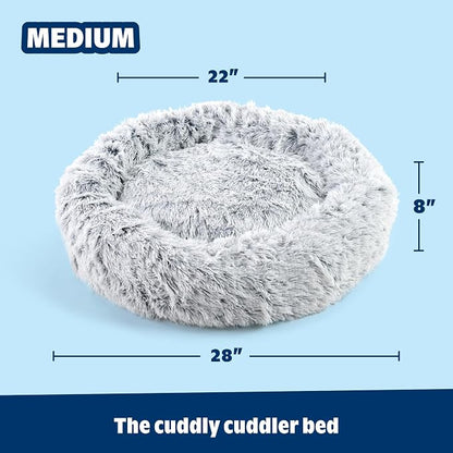 Barkbox Dog Bed, 2-in-1 Memory Foam Donut Cuddler Dog and Cat Bed, Calming Orthopedic Joint Relief Fur Crate Lounger for Pets, Machine Washable + Removable Cover, Waterproof Lining, Includes Toy | Calming Orthopedic Joint Relief Crate Lounger for Pets,...