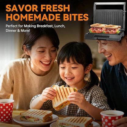 Baker's Friend 2 Slices of Mini Panini Press Electric Grill, Panini Grill Press