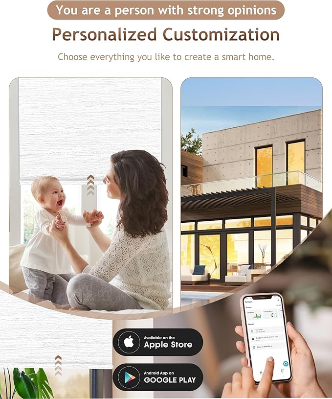 Kincmo Motorized Blinds with Remote, 100% Blackout Motorized Roller Shades Work