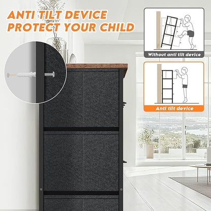 Curved Profile Dresser for Bedroom, Chest of Drawers, 10 Storage Drawers