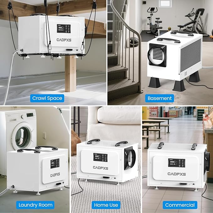 CADPXS Crawl Space Dehumidifier, 125 Pints Commercial Dehumidifiers