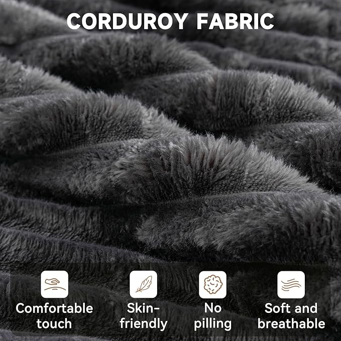 106" Cloud Couch Corduroy Modular Sectional Sofa L-Shape Boneless Couch with Wide Armrests and Cup Holders for Living Room Bedroom, No Assembly Required (Grey)
