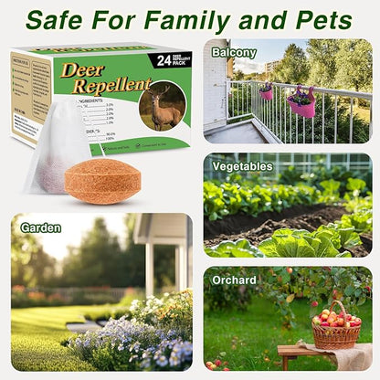 36 Pack Deer Repellent Rabbit Repellent Outdoor Deer Deterrent for Plants Flower Vegetable Tree Keep Deer Rabbit Out of Lawn Garden