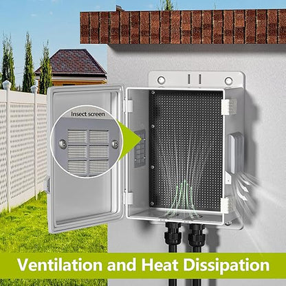 Outdoor Waterproof Electrical Junction Box, ABS Water Resistant Enclosure
