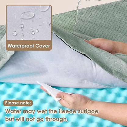 EHEYCIGA XXL Dog Bed Memory Foam, Orthopedic Giant Dog Bed Jumbo with Washable Removable Cover, Waterproof Pet Sofa Couch with Nonskid Bottom, 48x35x7.5, Greyish Green | Washable Removable Cover, Waterproof Flat Pet Sofa Couch with Nonskid Bottom, 48x3...