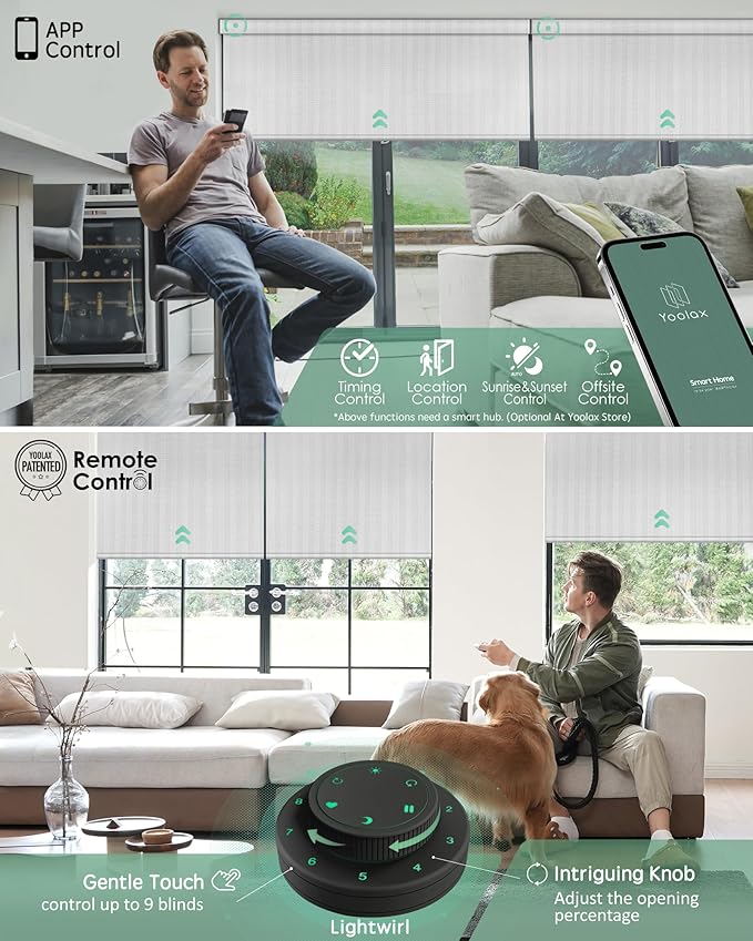 Yoolax Motorized Blinds with Remote, Smart Blinds