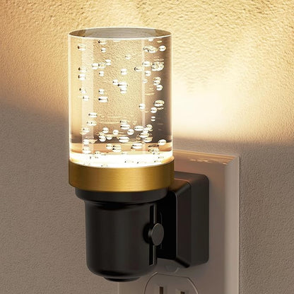 JandCase Night Light, Dimmable Night Lights Plug into Wall, Auto On/Off Light Sensor Nightlight, 3000K Warm White 0-100LM Brightness LED Nightlight, for Hallway Bedroom Kids Room Christmas Gifts