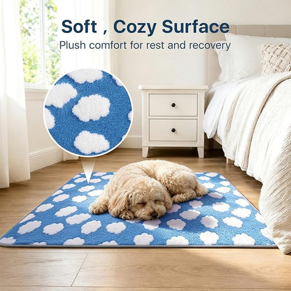 LOOBANI 2 Pack Extra Large Washable Pee Pads for Dogs 72"x72", Blue | Non-Slip Reusable Dog Mat, Super Absorbent Whelping Pads, Leak-Proof Dog Playpen Mat For Floor, Bed, Incontinence, Housebreak