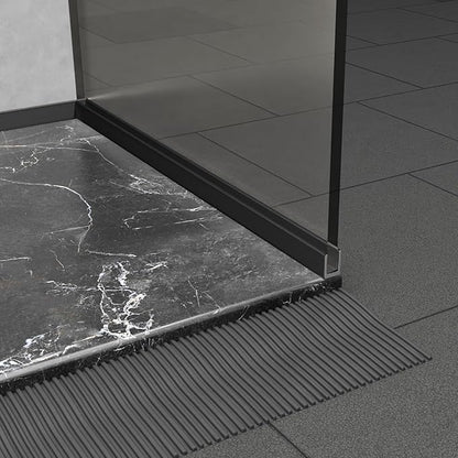 Brixwell SDCD3812MBL-XCP10 Matte Black Frameless Shower Door Aluminum Deep