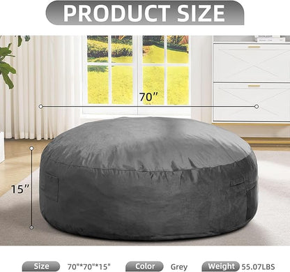 Hobestluk Bean Bag Chair 6Ft Giant Bean Bag Chairs for Adults Large Bean Chairs with Removable Cover,Big BeanBag Chairs for Living Room, Bedroom