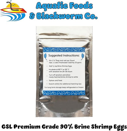 Aquatic Foods Inc. Brine Shrimp Artemia Eggs, Premium Grade 90% Hatch Rate from The Great Salt Lake, Utah, USA- 200 Grams 7.05oz