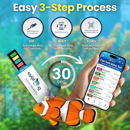 Digital Aquarium Water Test Kit, App-Enabled 10-in-1 Freshwater & Saltwater
