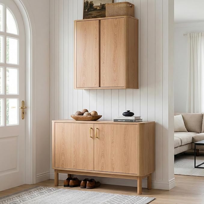 Wall Mounted Storage Cabinet, 2-Door Bathroom Medicine Cabinet