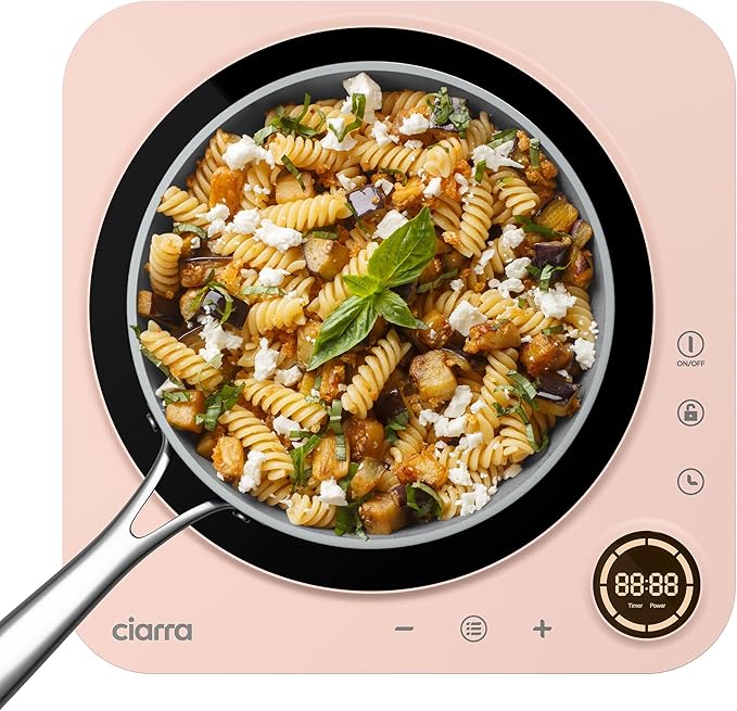 CIARRA CATIH1A-P Portable Induction Cooktop, Slim Single Electric Countertop
