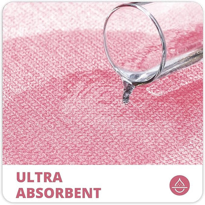 Bosap Toilet Rugs U Shaped Bathroom Rug,Machine Washable Non Slip Quick Dry Super Absorbent Ultra Thin Toilet Mats for Bathroom Toilet.Pink,1'8"x2'(20x24inch)