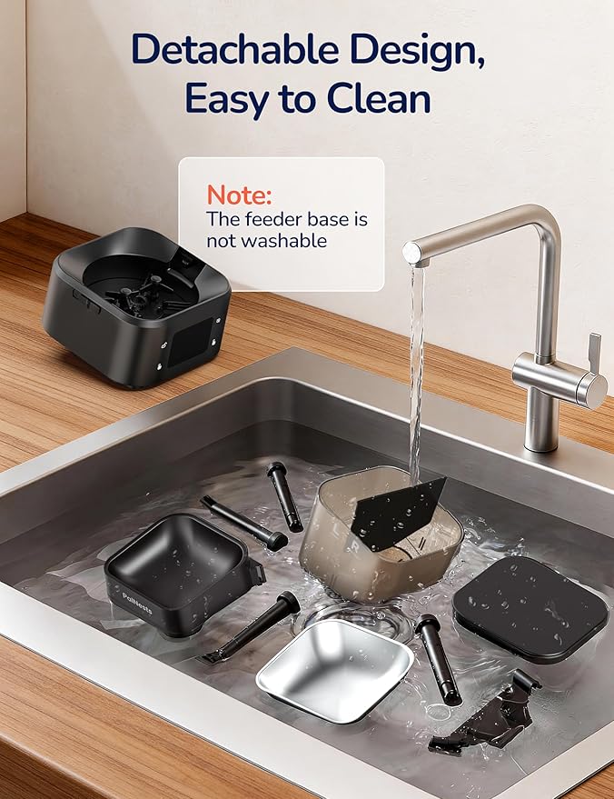 Dual Chamber Automatic Cat Feeder, Smart WiFi Pet Food Dispenser