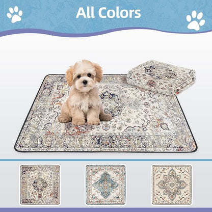 SCLOSE Washable Pee Pad for Dogs Extra Large, 72" x 72" Reusable Puppy Pads Waterproof Dog Rugs, Super Absorbent, Leakproof, Dog Crate Pad, Playpen Mat, Whelping Pads, Vintage Medallion