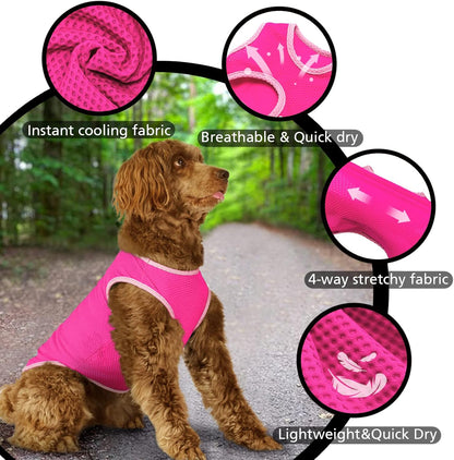 2 Pack Cooling Shirts for Dogs, Breathable Lightweight Dog Shirts for Medium Dogs Girl, Sleeveless Sun Protection Shirts for Dog&Cat Puppy Vest Pet Apparel