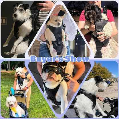 YUDODO Front Pet Carrier Backpack for Small Dog, Legs Out Dog Chest Carrier | Safety Belt, Ergonomic Support, Hands Free, Durable & Comfortable, For Walking Hiking Cycling, Blue, M