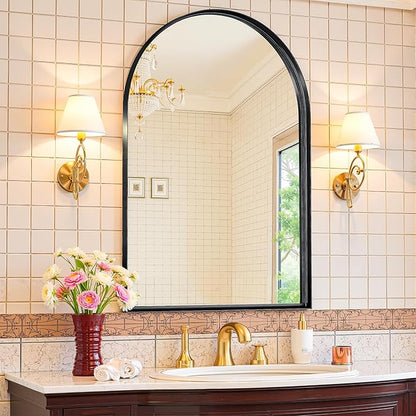 Arched Mirror 24"x36", Bathroom Mirror, Wall Mounted Vanity Mirror